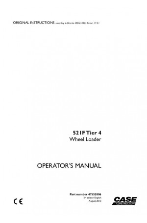 Case 521F Operator`s Manual