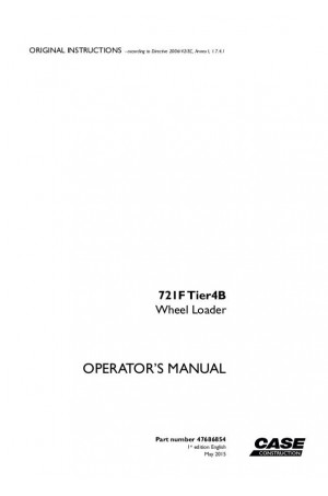 Case 721F Operator`s Manual