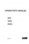 Case 121D, 21D, 221D Operator`s Manual