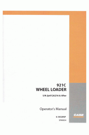 Case 921C Operator`s Manual