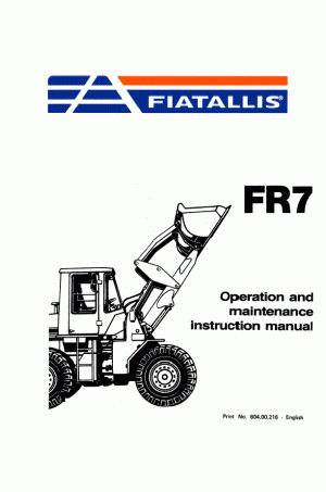 New Holland CE FR7 Operator`s Manual
