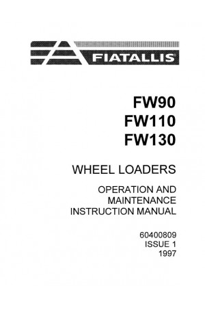 New Holland CE FW110, FW130, FW90 Operator`s Manual