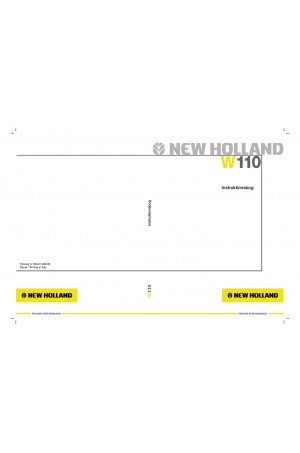 New Holland CE W110 Operator`s Manual