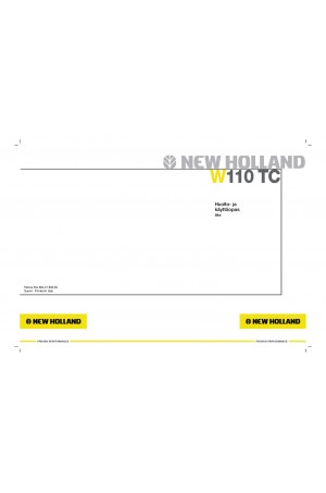 New Holland CE W110TC Operator`s Manual