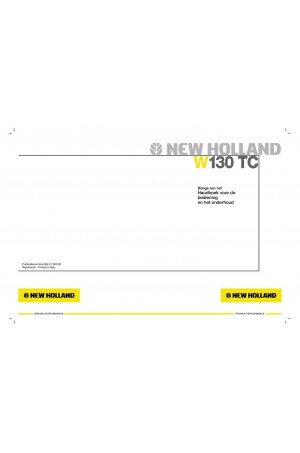 New Holland CE W130TC Operator`s Manual