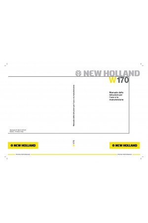 New Holland CE W170 Operator`s Manual