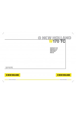 New Holland CE W170TC Operator`s Manual
