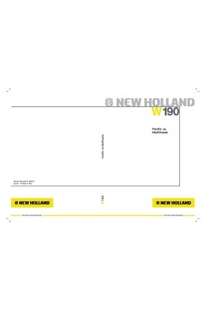New Holland CE W190 Operator`s Manual