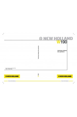 New Holland CE W190 Operator`s Manual