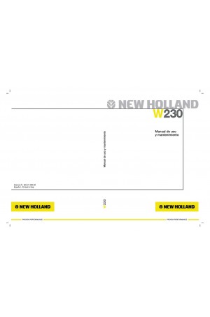 New Holland CE W230 Operator`s Manual