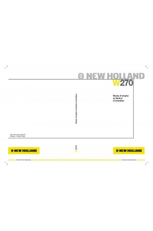 New Holland CE W270 Operator`s Manual