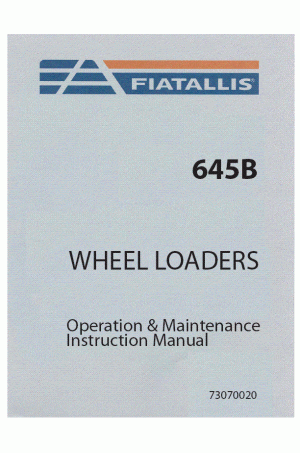 New Holland CE 645B Operator`s Manual