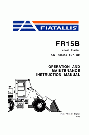 New Holland CE FR15B Operator`s Manual