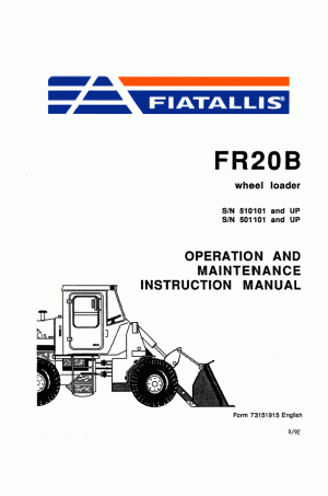 New Holland CE FR20B Operator`s Manual