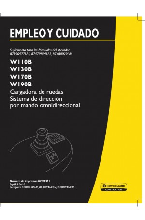 New Holland CE W110B, W130B, W170B, W190B Operator`s Manual