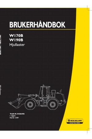 New Holland CE W170B, W190B Operator`s Manual