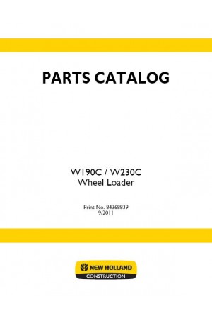 New Holland CE W190C, W230C Parts Catalog