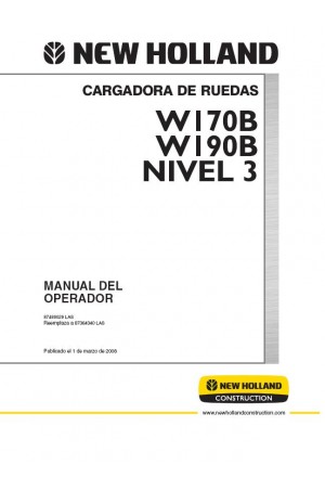 New Holland CE W190B Operator`s Manual