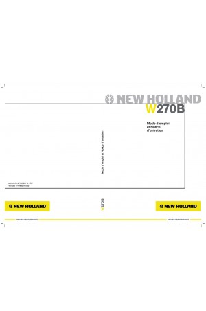 New Holland CE W270B Operator`s Manual