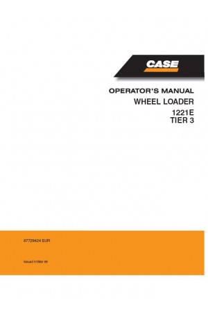 Case 1221E Operator`s Manual