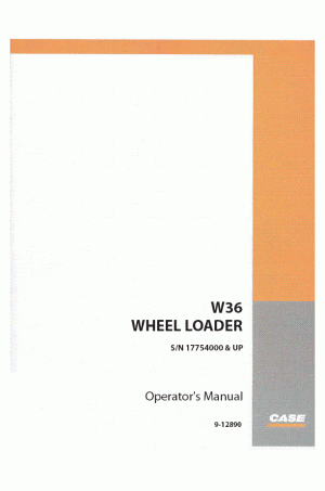 Case W36 Operator`s Manual