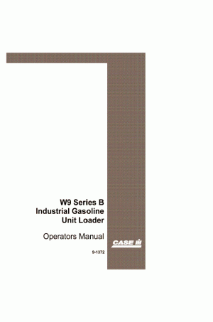Case B, W10B, W8B, W9, W9B Operator`s Manual
