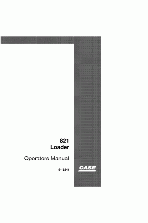 Case 821 Operator`s Manual