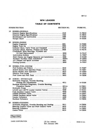 Case W14, W14H Service Manual