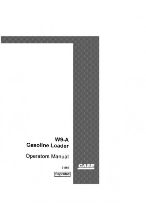 Case W9, W9A Operator`s Manual