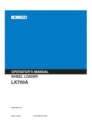 Kobelco 700 Operator`s Manual