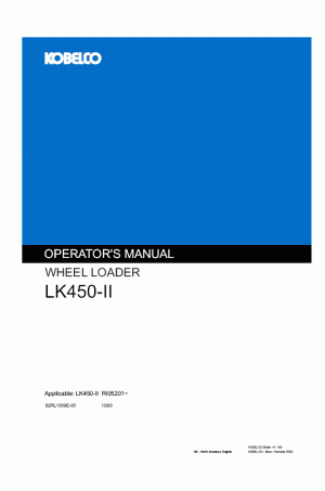 Kobelco LK450 Operator`s Manual