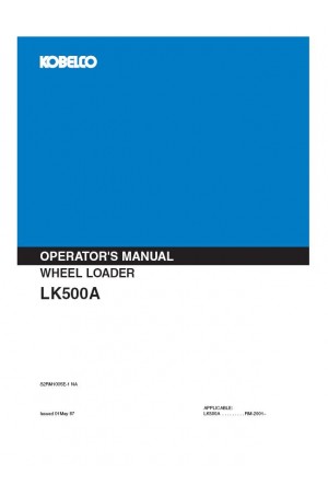 Kobelco LK500 Operator`s Manual